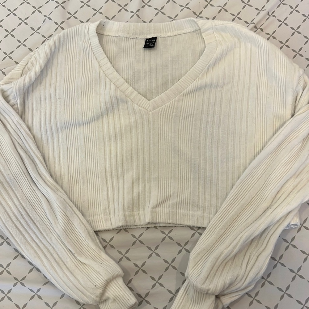 Cropped White Sweater